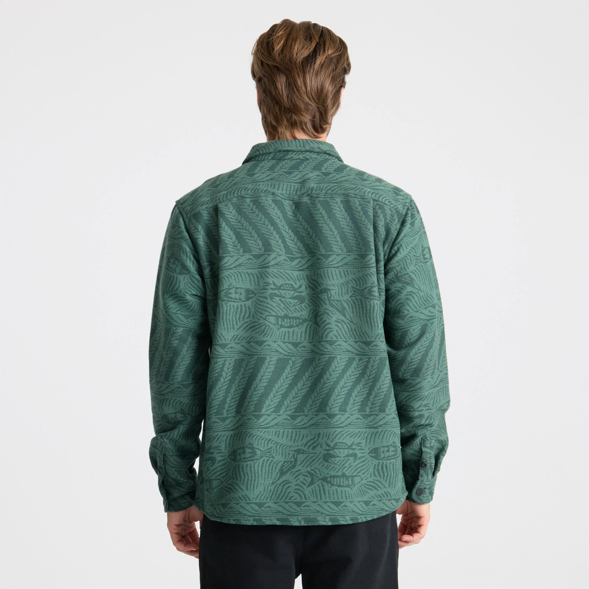 Nordsman Jacquard Long Sleeve Flannel - Dark Forest - Image 4