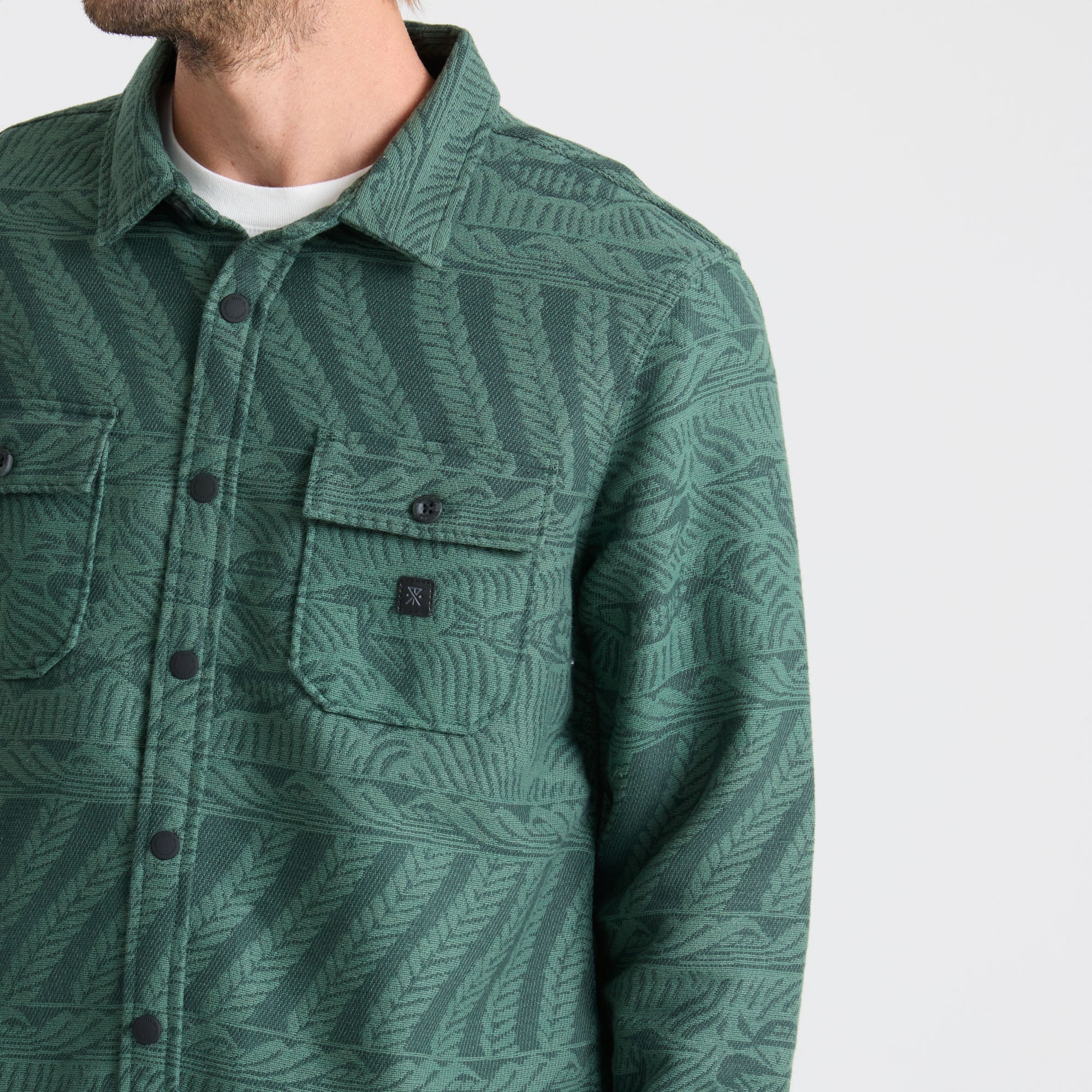 Nordsman Jacquard Long Sleeve Flannel - Dark Forest - Image 5