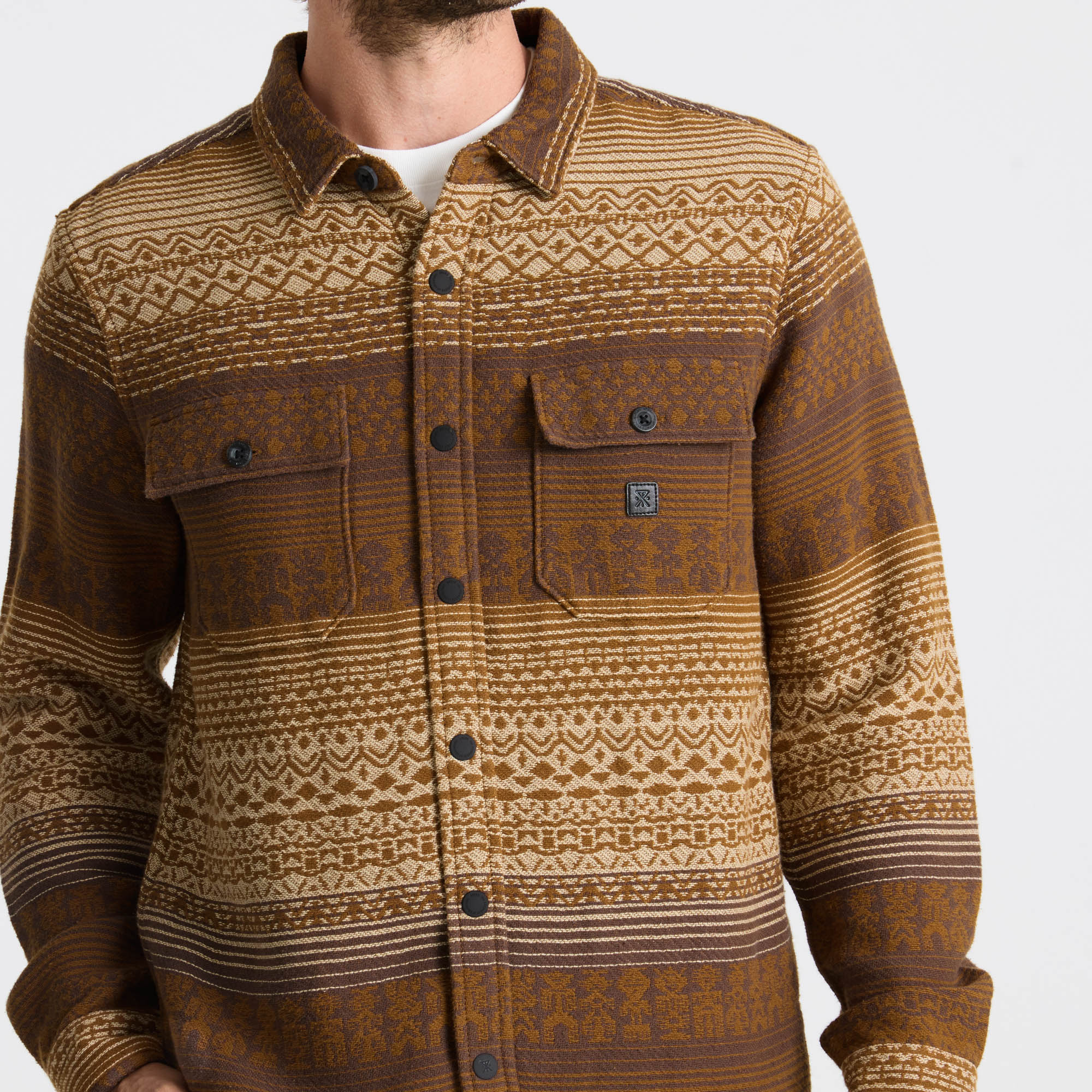 Nordsman Jacquard Long Sleeve Flannel - Otter - Image 5