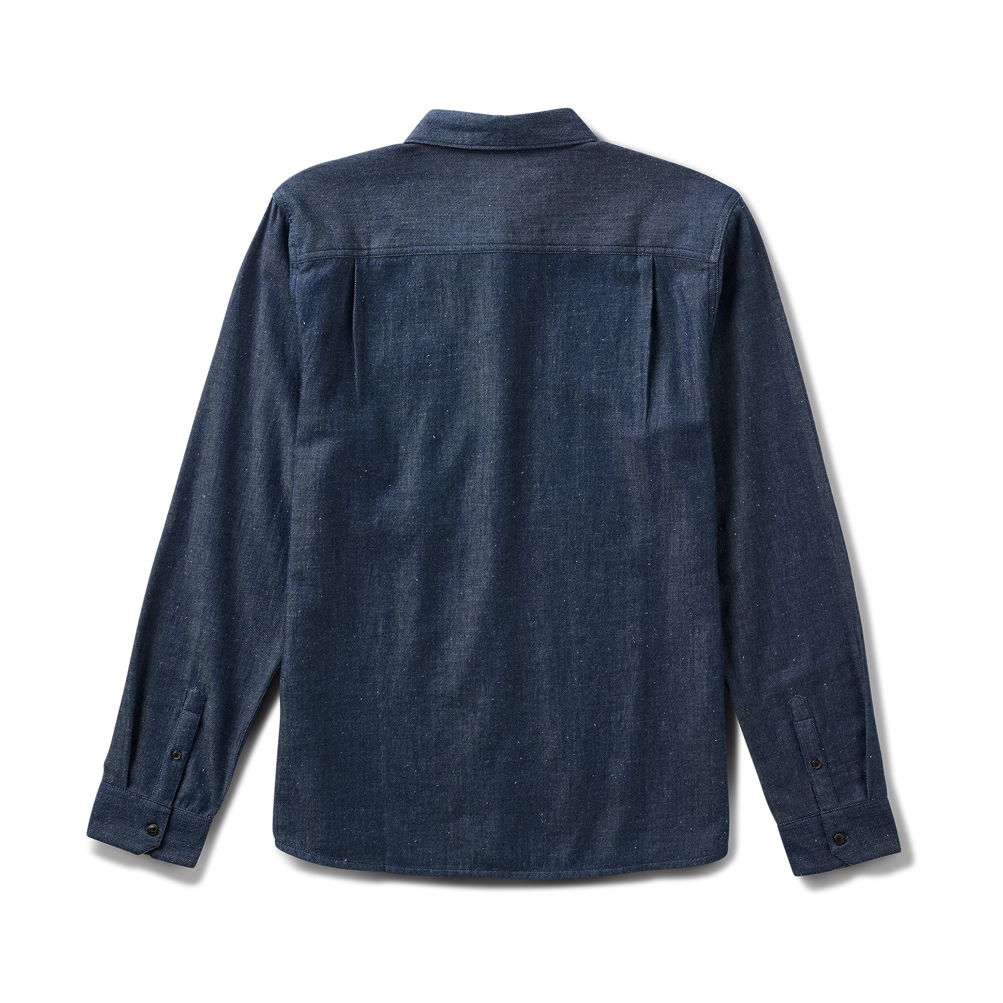 Scholar Chambray Long Sleeve Shirt - Mid Indigo - Image 7
